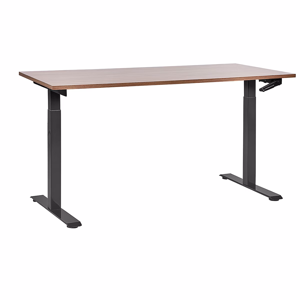 Aménagement bureau – Bureau réglable en hauteur manuellement DESTINES 160 cm 72 cm Marron/noir