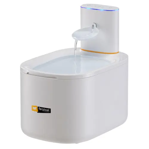 Fonctionnel au jardin:Fontaine à eau pour chat et petit chien coloris blanc Ferplast Astra