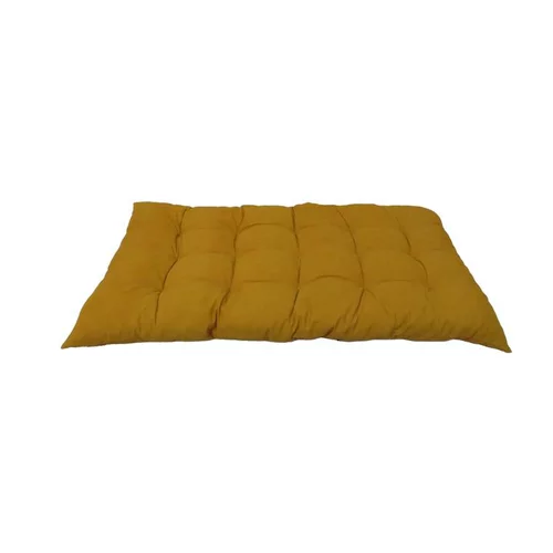 Les incontournables du jardin:Coussin de dossier pour palette coloris jaune en coton polyester - 120 x 60 x 10 cm