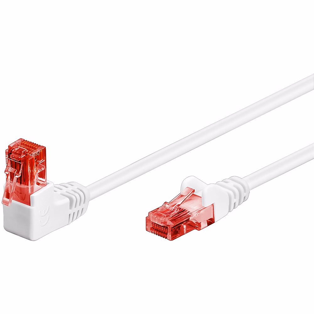 Câble RJ45 Cat6 coudé blanc 10 m GOOBAY – Réf. QDZZWAKTR7400299310