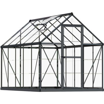 Serre de jardin en aluminium gris et polycarbonate Harmony (5.7m²)