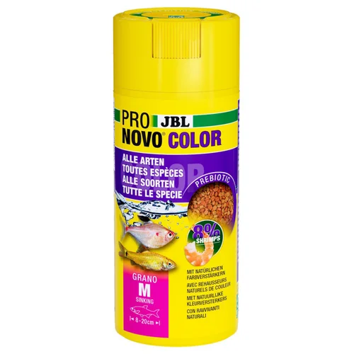 Univers extérieur:Granulés pour poissons d'aquarium couleurs vives JBL Pronovo Color Grano M Click - 250 ml