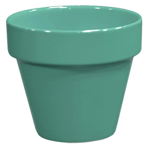 Pour un jardin accueillant:Pot horticole émaillé vert amande Ø 10 x H 10 cm