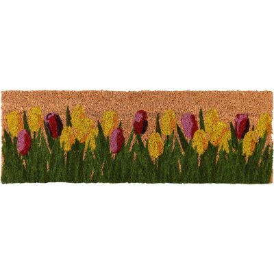 Paillasson en fibre de coco 75 x 25 cm Tulipes