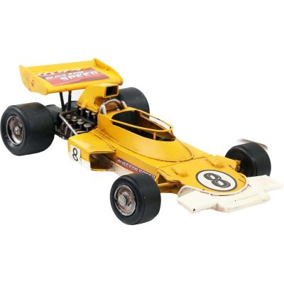 Voiture de course vintage en métal 28 x 16 x 8 cm (Jaune)