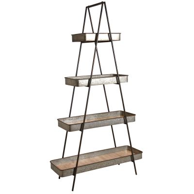 Étagère triangle en métal bois et zinc