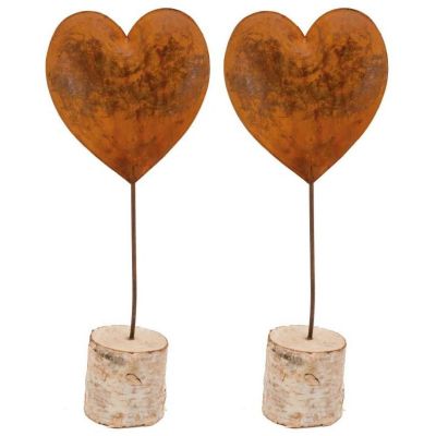 Coeur en métal effet rouillé (Lot de 2)
