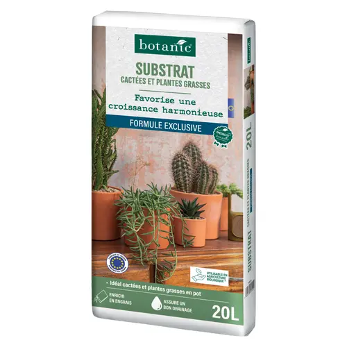 Jardin nature:Substrat pour cactées et plantes grasses botanic® 20 L