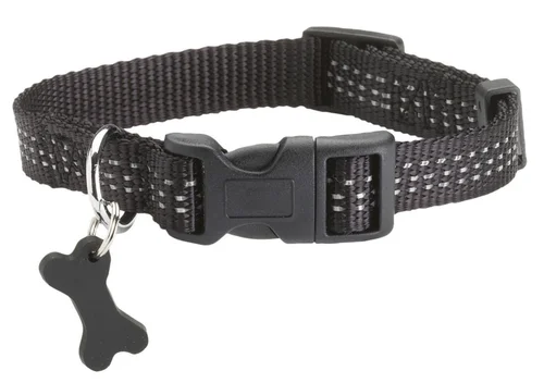 Jardin essentiel:Collier pour chien en nylon tressé coloris noir Bobby Safe 16 mm - Taille S