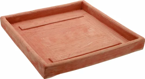 Une solution pour l’extérieur：Soucoupe carrée en terre cuite - 21,5 x 21,5 cm