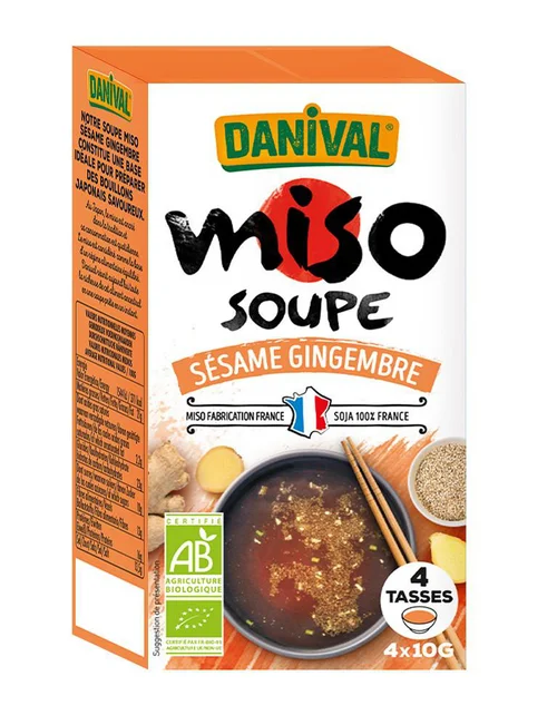 Tendance au jardin:Soupe Miso sésame gingembre bio Danival - 4 x 10 g