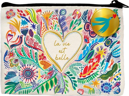 Espace vert confort：Petite trousse La vie est belle Cartes d’Art - 12 x 10 cm