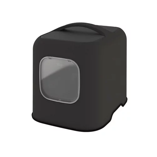 Pour les espaces verts:Maison de toilette pour chat coloris noir en plastique recyclé Biala - 44,3 x 39,5 x 52 cm