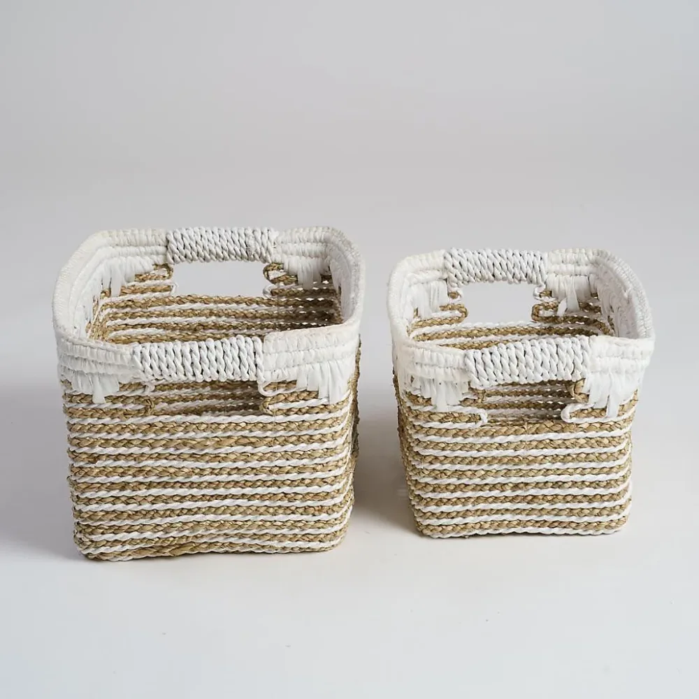 Ensemble de 2 paniers de rangement en jonc de mer M – S Caty