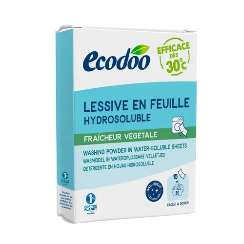 Pour vos projets jardin:Lessive en feuille hydrosoluble fraicheur végétale Ecodoo