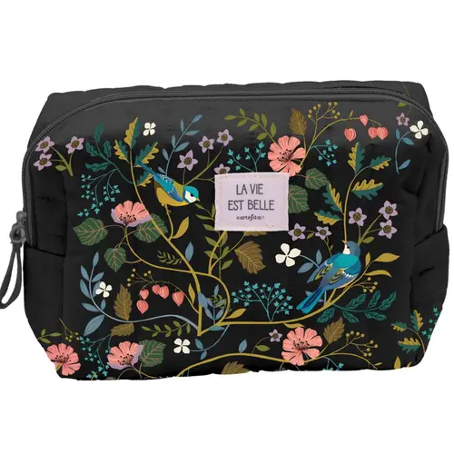 Pour un jardin plus pratique:Grande trousse matelassée oiseaux bleus