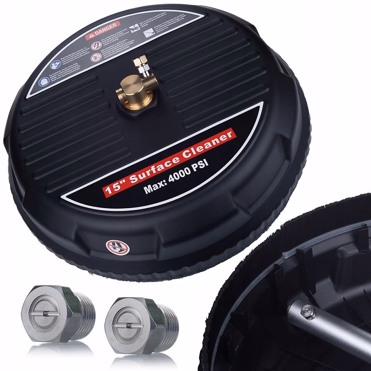 Brosse Rotative T-Racer M18 PowerBrush – Nettoyage Terrasse Patio Pavés, 2 Bus Rotatifs, Filetage M18 Intérieur