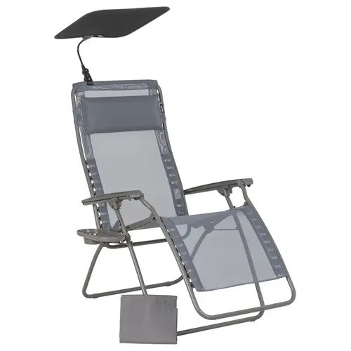 Espace vert facile：Fauteuil de relaxation de jardin Relax Zen édition silex Velio® coloris gris Lafuma - 68 x 88 x 115 cm