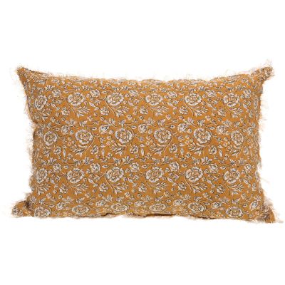 Coussin en lin à motifs Capucine 40 x 60 cm (Jaune)