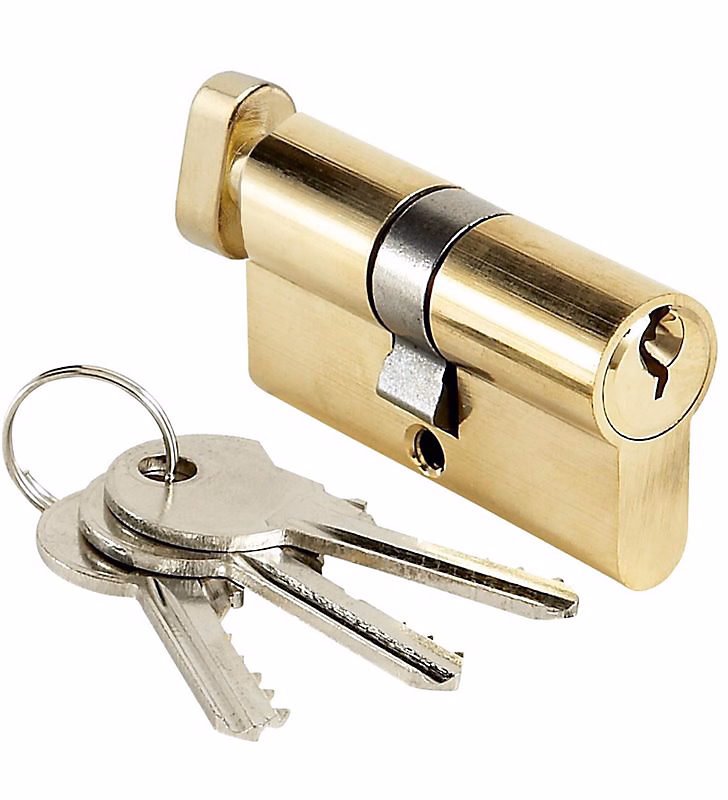 Cylindre de porte 30 × 30 mm Barillet de serrure à bouton BRICARD 3 clés