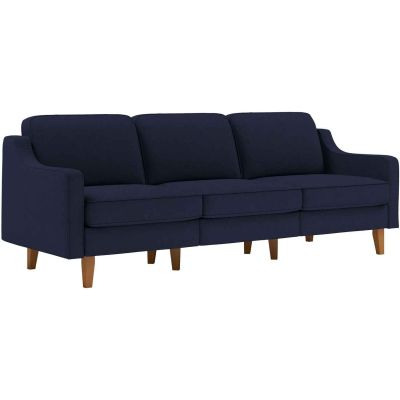 Canapé 3 places XL en tissu Robin (Bleu nuit)