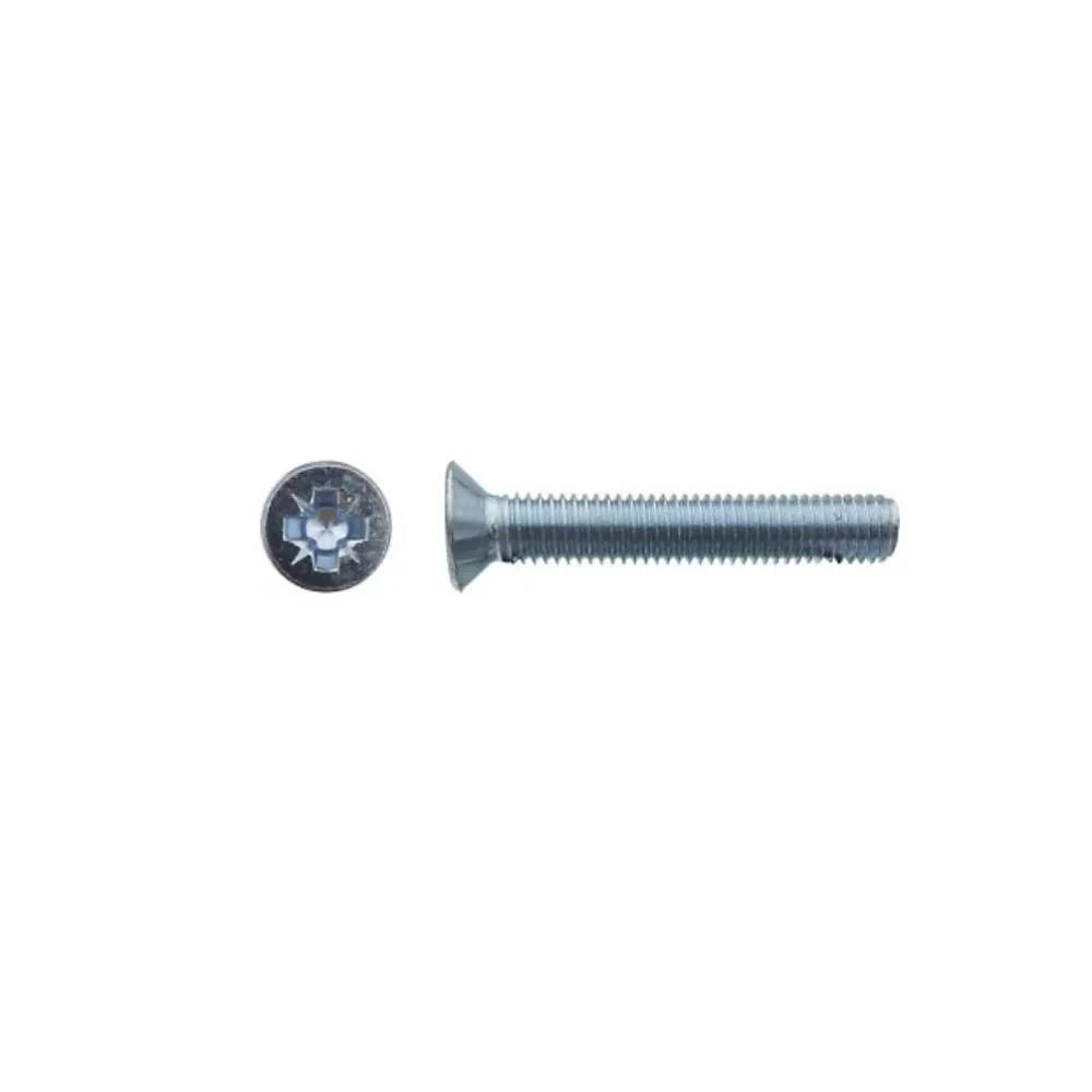 200 Vis Métaux Tête Fraisée Pozidriv 6 × 12 mm – DIN 965, Zingué blanc, D-Work