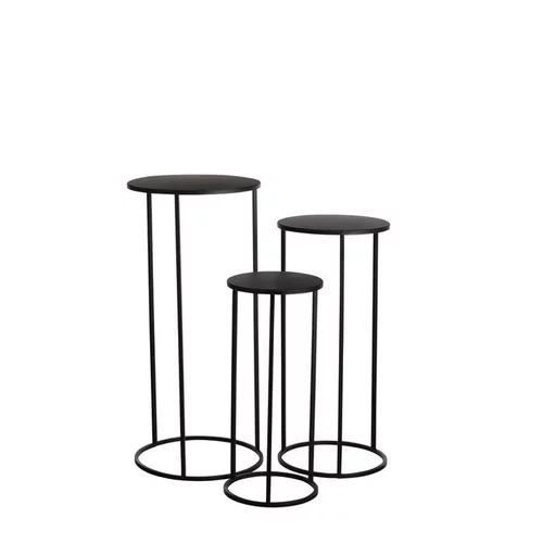 Pour un jardin bien équipé：Table de service Quinty en métal noir T3 Edelman Hollande - Ø 32 x 70 cm