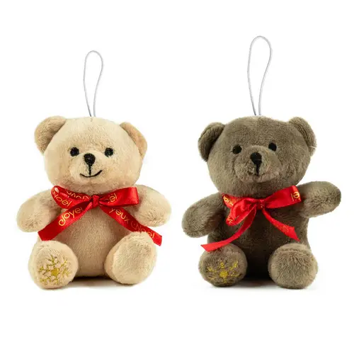Jardin & solutions:Décoration à suspendre mini ours avec nœud Joyeux Noël Kalidou - 9 cm