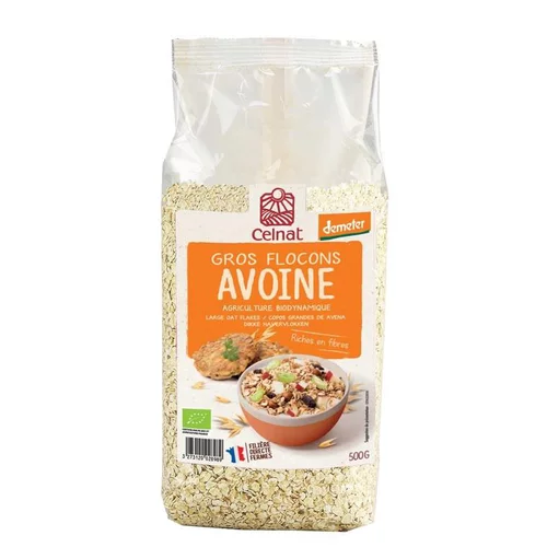 Simple dehors:Gros flocons d'avoine bio Demeter Celnat - 500 g