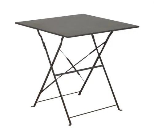 Simple au jardin：Guéridon carré acier époxy gris - PROLOISIRS Cuba - 70x70 cm