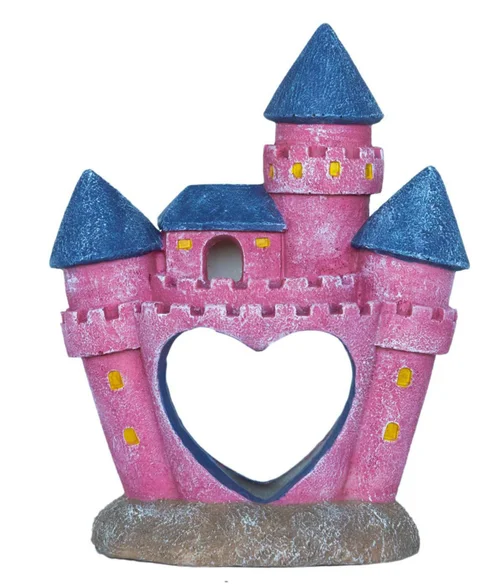 Pour votre espace vert:Décoration pour aquarium coloris rose Château de Princesse SuperFish