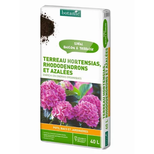 Extérieur malin：Terreau hortensias, rhododendrons et azalées botanic® - 40 L