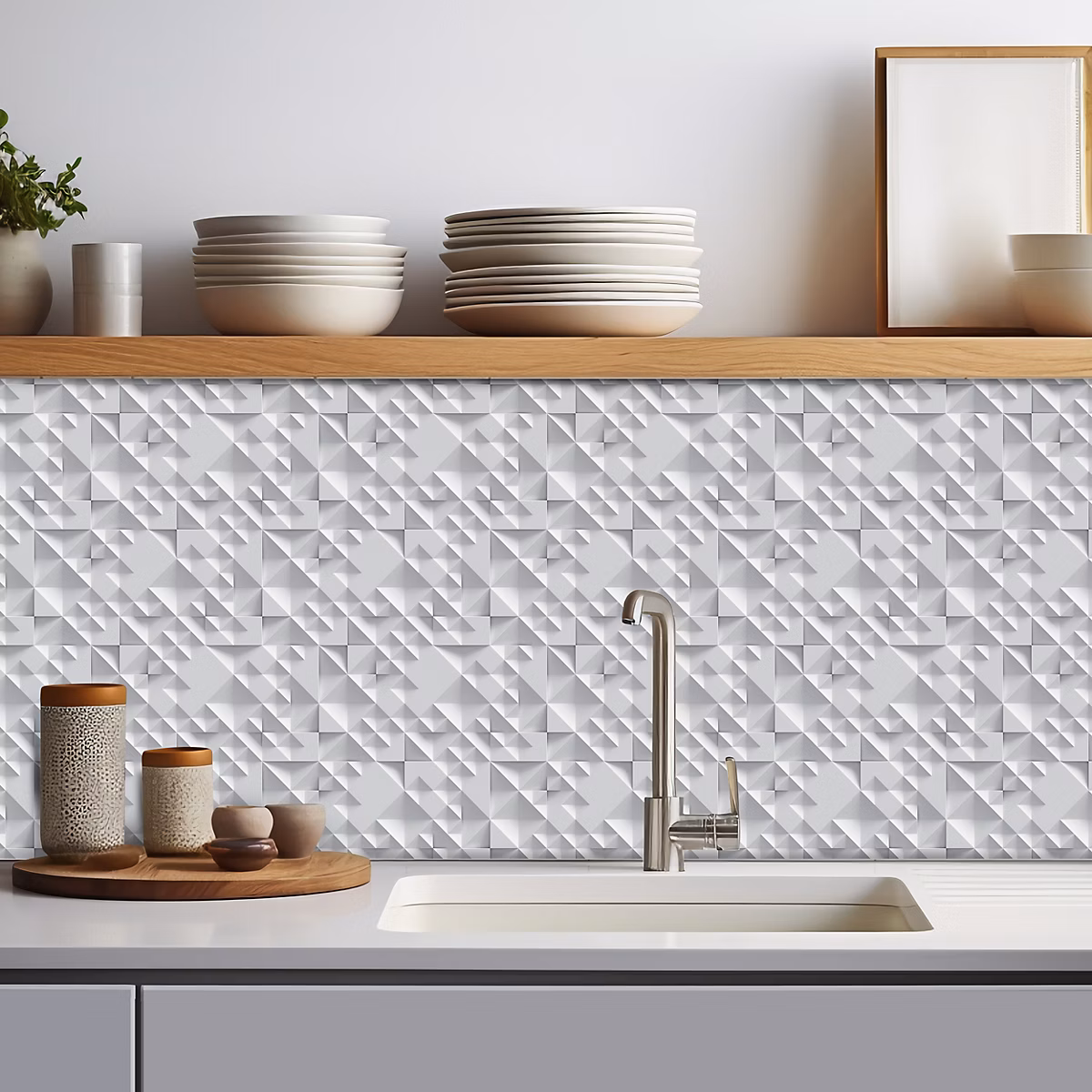 Crédence adhésive design effet 3D relief – 30 × 70cm