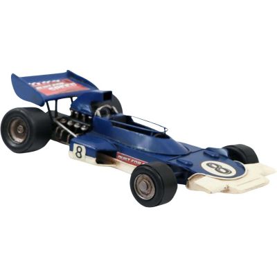 Voiture de course vintage en métal 28 x 16 x 8 cm (Bleu)