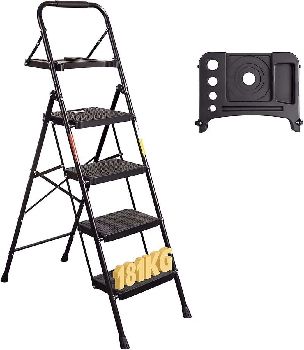 Escabeau 4 Marches avec Plateforme de Travail Charge 181 kg – Réf. MEKBPLIDG7427430916