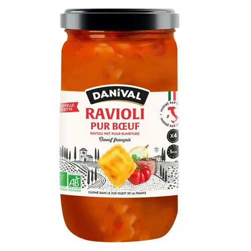 Malin jardin:Raviolis au bœuf d'origine française DANIVAL 670 g