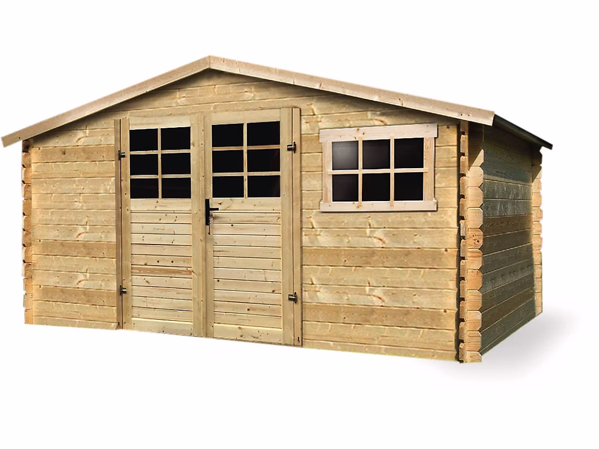 Abri jardin bois traditionnel 11.56 m2 388 × 298 × 218 cm 28mm
