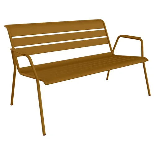 Pour simplifier le jardin:Banquette lounge Monceau coloris marron en acier Fermob - 132 x 82 cm
