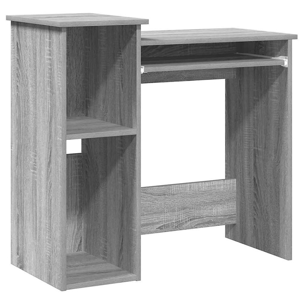 Bureau avec étagères sonoma gris 84 × 40 × 78 cm bois d'ingénierie vidaXL