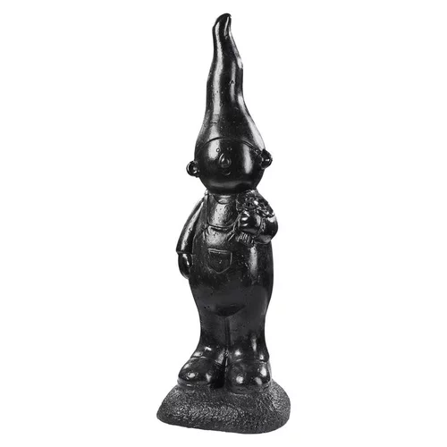 Extérieur durable：Statue en béton ciré anthracite Hairie Grandon Lutin garçon petit modèle - 54 cm