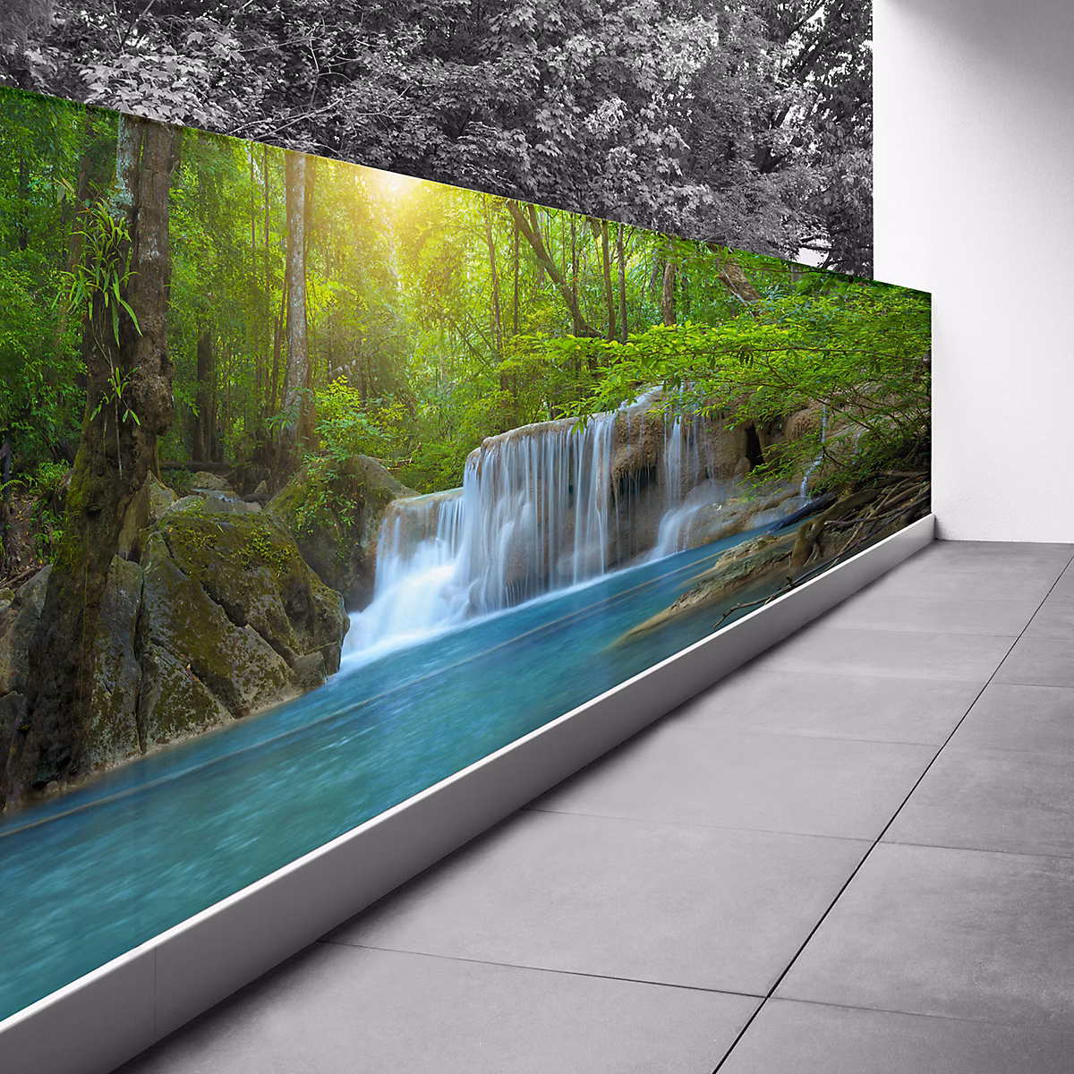 Brise vue Trompe l'oeil – 110 × 440 cm, Cascades 3617689694184