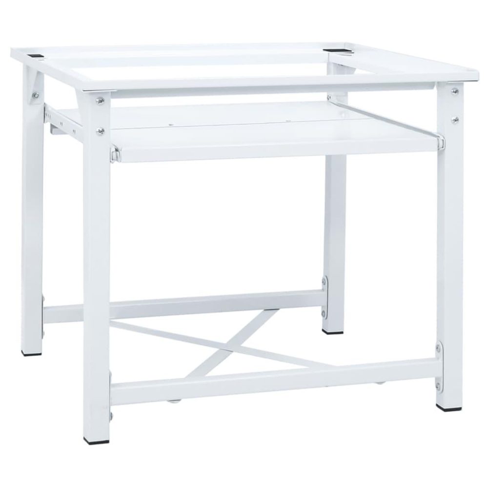 VIDAXL Socle pour machine a laver avec etagere coulissante Blanc