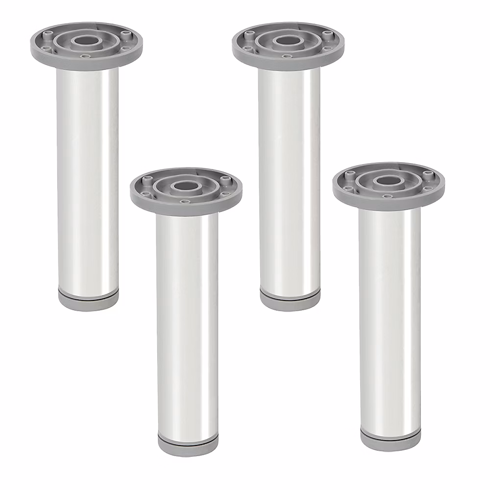 4 un. Pied de table rond en aluminium diamètre 40mm hauteur 400mm aluminium brillant avec régulateur de nivellement – Réf. JYUMDVNZK3599677061
