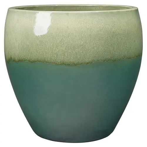 L’essentiel pour le jardin:Pot Guardians Jade coloris vert en terre cuite émaillée - 50 x 50 x 50 cm