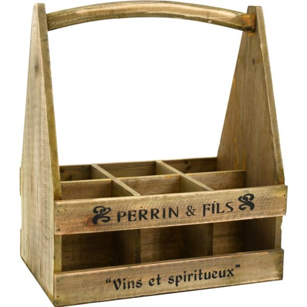 Porte-bouteilles en bois vieilli Perrin & fils