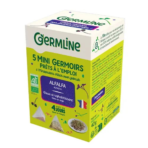Pour vos besoins au jardin：Mini germoirs alfalfa en boîte Germline - 5 x 8 g