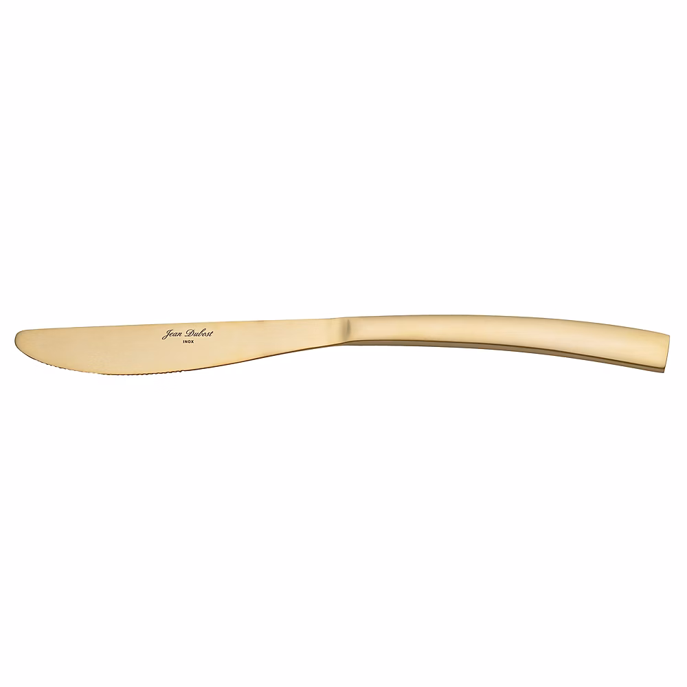 Couteau de table monobloc Jet doré (lot de 6) – Réf. CUBDRSYNK6194777336