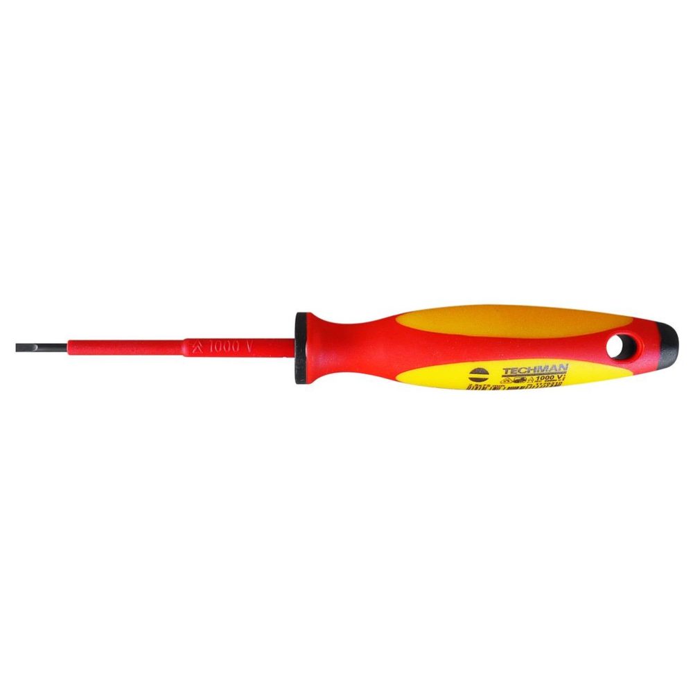 TECHMAN Tournevis Plat Electricien Isolé 1000V 2,5x0,4mm
