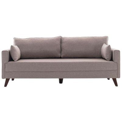 Canapé convertible 3 places en tissu Bella (Beige)