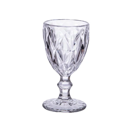 Pour mieux aménager votre jardin:Verre à pied en verre transparent 250 ml Diamond - Les 6 pièces